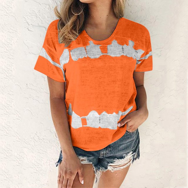 Wolfast T-Shirts pour Femmes Mode Femmes Mode T-Shirt Imprimé Manches Courtes Blouse Col Rond Hauts Décontractés Manches Courtes Blouses pour Femmes