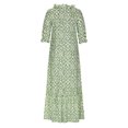 thumbnail image 4 of Penkiiy Robe d'Été Boho pour Femmes 2024 à Manches Courtes à Volants avec Franges, Col en V, à Volants, Fluide, Ligne A, Maxi, 2TG, Vert, 4 of 7