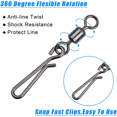 thumbnail image 3 of JP 50 Pcs Émerillons de Pêche à Baril Roulant Haute Résistance avec Clips Rapides, Connecteur de Vitesse pour Accessoires de Pêche en Eau Douce et Salée, Accessoires de Pêche Fiables (6), 3 of 7
