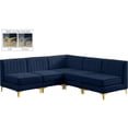 thumbnail image 2 of Meridian Furniture Alina Navy Velvet Modular Sectional, 2 of 15