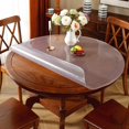 thumbnail image 1 of ORUYROP Upgraded Version Frosted Round Table Cover, 2mm Thick 48 Inches Round Table Protector for Dining Room Table, Waterproof Table Cloth Cover, Plastic Table Cover for Glass, Marble Table, 1 of 7