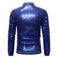 thumbnail image 3 of XZNGL Robe à Paillettes à Manches Longues Homme Décontractée Unie Col Montant Robe de Danse à Paillettes à Manches Longues Veste Zippée Robe à Paillettes à Manches Longues Robe à Manches Longues Veste en Denim Homme Veste Décontractée, 3 of 4