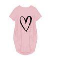 thumbnail image 4 of Pisexur Robe Maxi pour Femme Grande Taille Été Décontractée à Imprimé Cœur à Manches Courtes Col Rond Ample Unie Chemise de Nuit Plissée Robe de Sommeil Confortable avec Poches, 4 of 5
