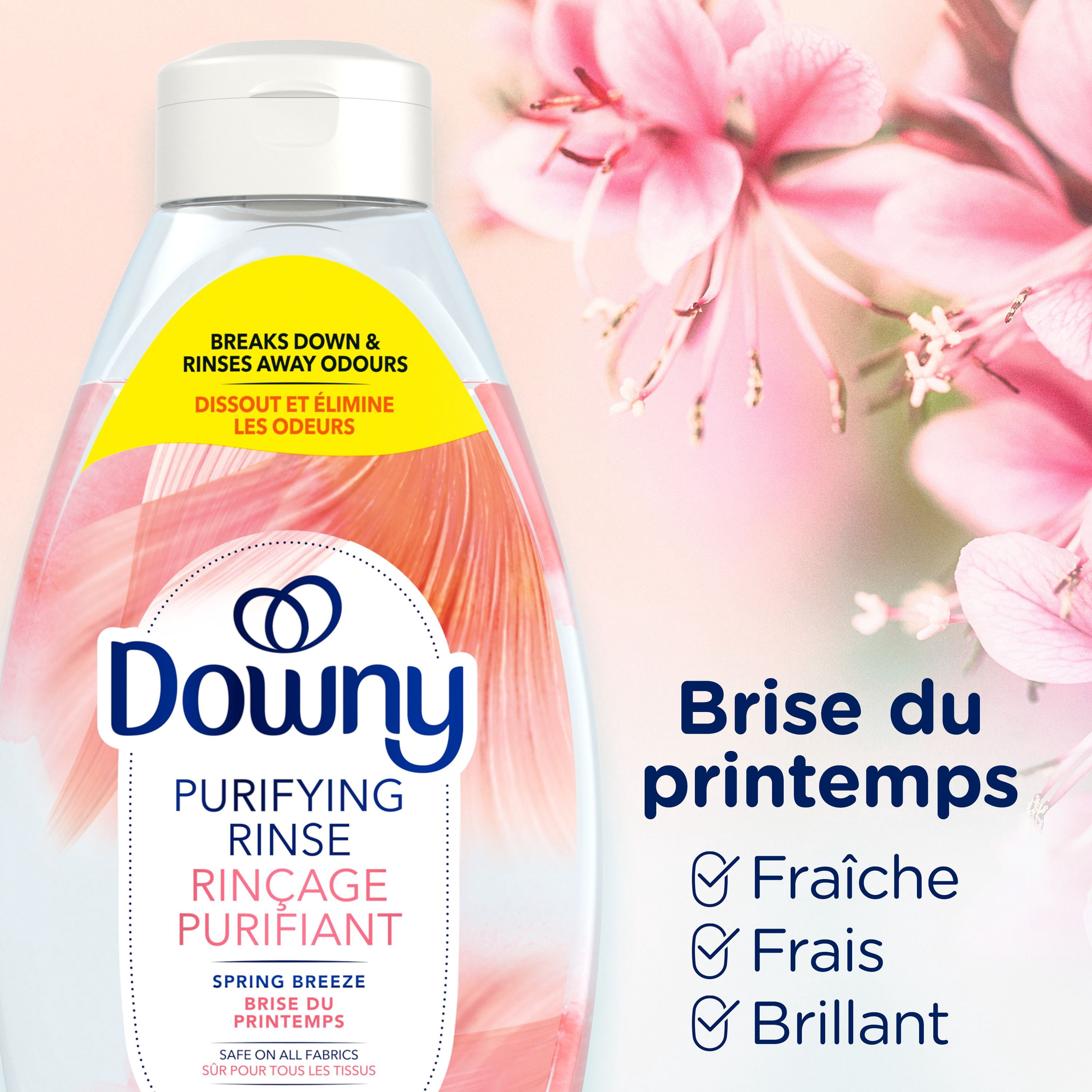 Downy Fabric Rinse Laundry Odour Remover, Spring Breeze Scent, Fabric Softener and Laundry Odour Removal Rinse 1.43L
