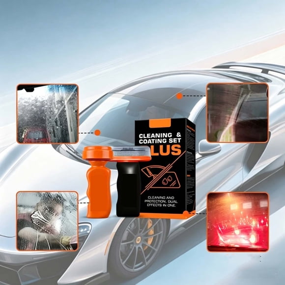 Dvkptbk Car Glass Oil Film Cleaner Coating Set Windshield Water Remover Auto Glass Polishing Tool for Rainy Day Visibility Night Reduction StainRemova190ml