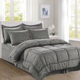 thumbnail image 1 of Mocassi Luxury 8-Piece Bamboo Comforter Set - Soft and Cozy Bedding Set with Double-Sided Storage Pockets - Silky Gray Bamboo Comforter, King/California Size, 1 of 7