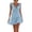 Light Blue, variant on CHUMUD Summer Dresses for Women V-Neck Ruffle Strap Tiered Mini Dress, Cute Bow Front Empire Waist Flowy Dress, Casual Summer A-Line Sundress