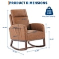thumbnail image 2 of Garvee Rocking Chair, Modern Glider Chair, Recliner Armchair with Wood Legs and Side Pocket,Brown, 2 of 8