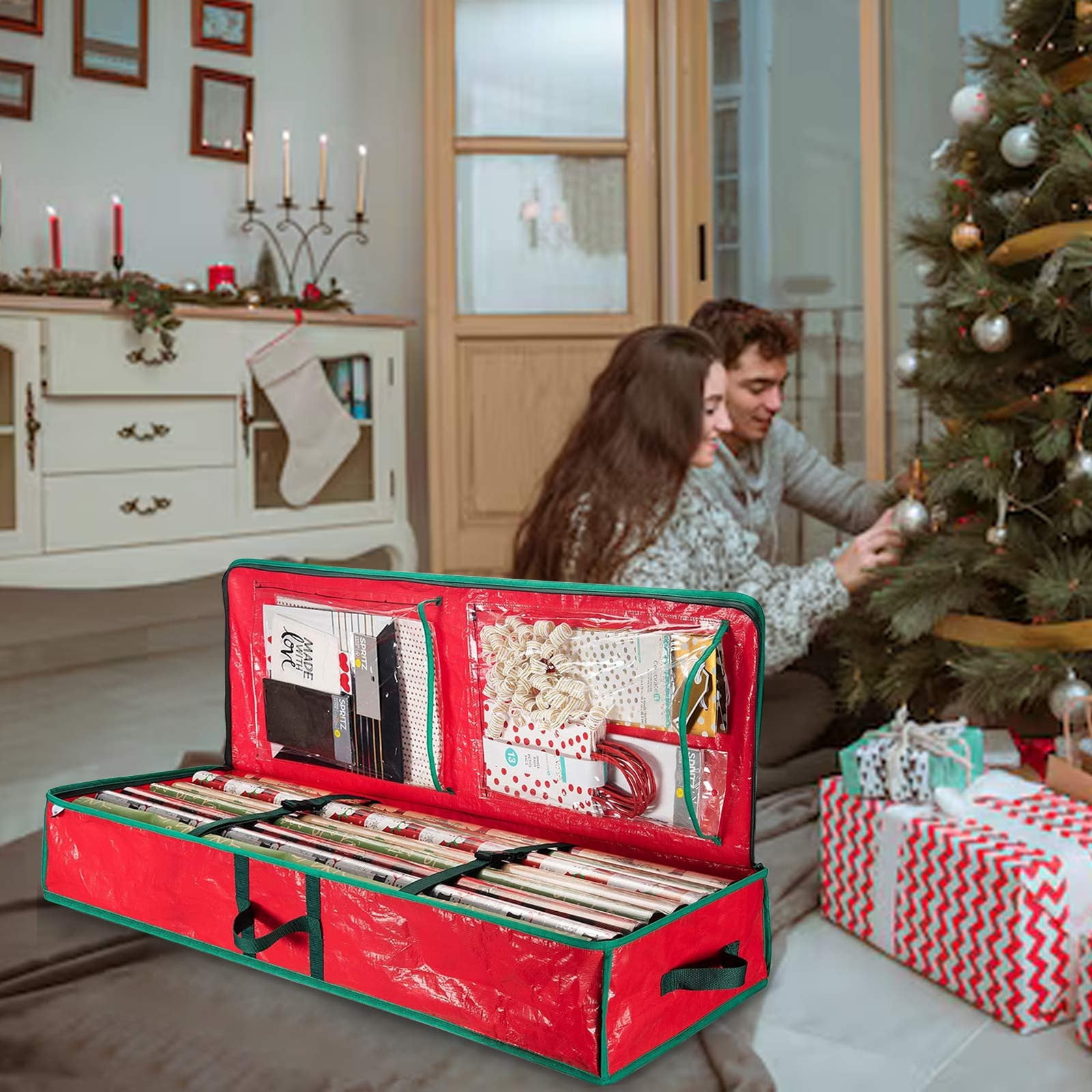 Christmas Daily Necessities Storage Bag Christmas Decoration Storage PE Multifunctional Organizing Bag