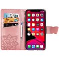 thumbnail image 2 of Wallet Case for iPhone, Embossed Butterfly Flower Premium PU Leather [Kickstand] [Card Slots] [Wrist Strap]Cover for iPhone, 2 of 7
