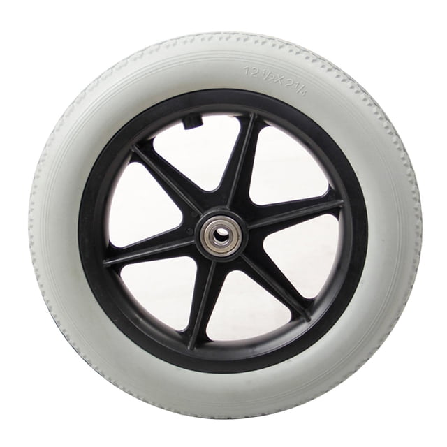 Roue de Remplacement de Fauteuil Roulant de 12 Pouces pour Fauteuils Roulants et Marchettes Accessoires Gris