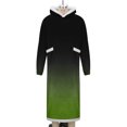 thumbnail image 2 of RXMEKW Gradient Fleece Hooded Robe for Men with Pockets, Long Sleeve Bathrobe for Lounging, Print, 2 of 4