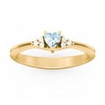 thumbnail image 2 of Birthstone Heart Ring with Shoulder Accents - Aquamarine (March), 2 of 4