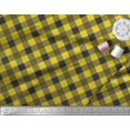 thumbnail image 3 of Soimoi Yellow Cotton Poplin Fabric Diagonal Check Print Sewing Fabric Yard 56 Inch Wide, 3 of 5