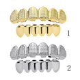 thumbnail image 3 of Hip Hop Grill Teeth Fake Mouth Jewelry Costume Teeth Caps Cosplay Decor Golden/Silver, 3 of 9