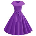 thumbnail image 1 of EGNMCR Robes d'Été Femmes Tendance 2024 Femmes Vintage Manches Courtes 50s Ménagère Décontractée Soirée Fête Bal Robe, 1 of 9