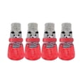 thumbnail image 1 of Red Medium Dog Rain Boots With Knit Cuff And Rubber Sole, Anti-Slip Waterproof Shoes For Small Breeds, 4-Pack, 1 of 8