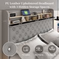 thumbnail image 3 of SIBEDS Queen LED Bed Frame with Galaxy Projector, Charging Station, 52" Headboard & 2 Drawers, No Box Spring Required, 3 of 9