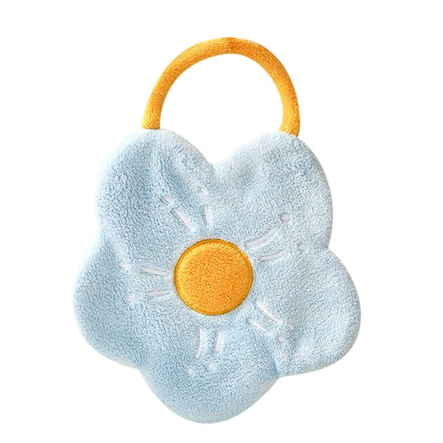 Cute Hand Towels, Bathroom Towels With Hanging Loop, Children Hand Towel Flower, Microfiber Coral Fleece Absorbent Hand Towel For Kitchen Bathroom Bedroom