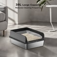 thumbnail image 3 of Stainless Steel Cat Litter Box with Lid Large Litter Box for Big Cats Non-Stick Stainless Steel Cat Boxes High Sides, Kitten Metal Boxes, Anti-Leakage, Easy to Clean, 3 of 7