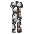 thumbnail image 3 of Rbaofujie Pyjama d'Allaitement pour Femmes, Mode Décontractée, Ample, Imprimé, Col Rond, Boutonné, Ensemble de Pyjama Capri, Grande Taille, Chemises de Nuit pour Femmes, 3 of 4