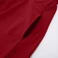 thumbnail image 3 of Mrat Flared Midi Skirt Mode Femmes Robe Décontractée Taille Haute Couleur Unie Jupe à Poches Robe Fluide Jupe Maxi S-231 Rouge-A m, 3 of 6