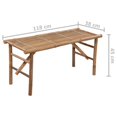 thumbnail image 4 of vidaXL Folding Garden Bench with Cushion 118 cm Bamboo, 4 of 5