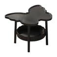 thumbnail image 3 of 2 Tier Butterfly Shaped Side Table with Layered Storage, Multifunctional for Living Room, Bedroom and Office, Easy to Assemble Portable Design, 3 of 8