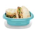 thumbnail image 4 of Rubbermaid TakeAlongs Meal Prep Sandwich Containers, 669 mL (2.9 Cup), Colour May Vary (Blue or Teal), 4 Pack, 4 of 6