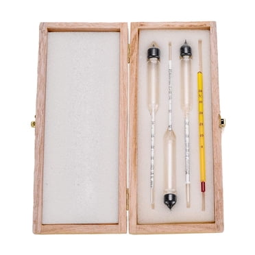 3 Pcs Alcoolomètre avec Thermomètre Teneur en Alcool 0-40, 40-70, 70-100 Vol% Hydromètre pour Spiritueux Distillats Whisky Brandy Vodka