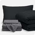 thumbnail image 1 of Bare Home Ensemble 5 Pcs Bed-in-a-Bag - Lit Simple, Noir avec Ensemble de Draps Gris, 1 of 7