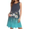 thumbnail image 2 of Ovzne Robes d'Été pour Femmes Robe pour Femme Femmes Décontractée Ample Été Robe Imprimée Sans Manches Col en V Ensemble Haut/chemise Grande Taille Robe Maxi Imprimée Liquidation, 2 of 7