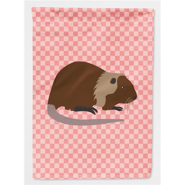 Carolines Treasures BB7879CHF Coypu Nutria River Rat Pink Check Canvas House Flag