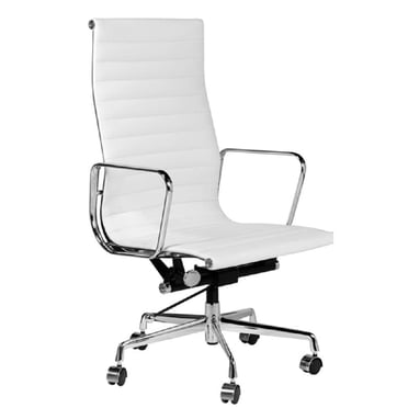 Office chair Tony high back in white Executive Conference Lumbar Support Ergonomic