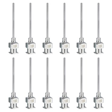 Unique Bargains 12 Pcs 18G 1 Inch Blunt Tip Dispensing Needle with Lure Lock for Refilling Liquid Inks Adhesives