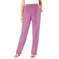 thumbnail image 1 of DPTALR Fall Women Casual Comfortable Pure Colour Elastic Waist Plush Pocket Full Length Pants, 1 of 5