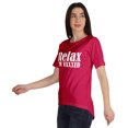 thumbnail image 4 of Inkmeso Relax I'M Vaxxed Drôle Pro-Vaccin T-shirt en Coton à Encolure Dégagée pour Femmes, 4 of 8