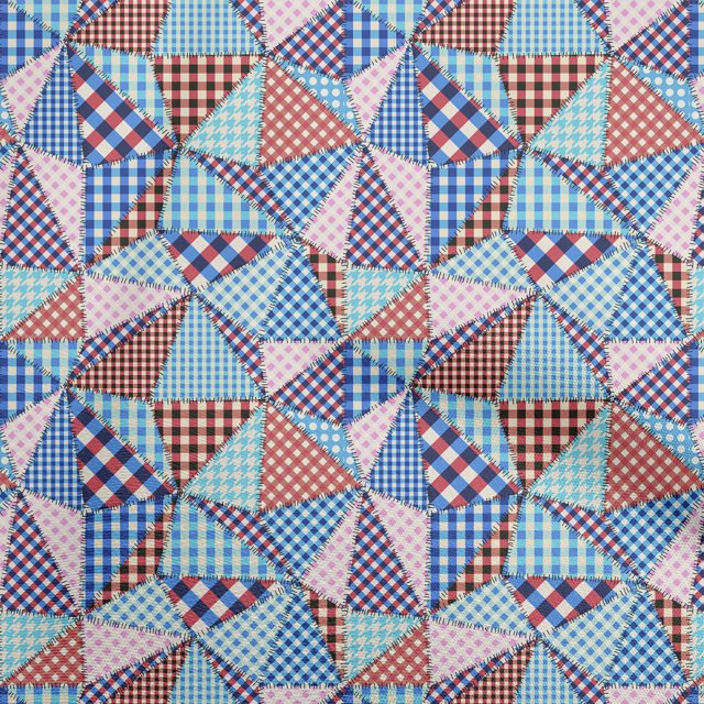 oneOone Velvet Light Blue Fabric Check Patchwork Craft Projects Decor Fabric Printed By The Yard 58 Inch Wide