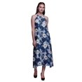 thumbnail image 1 of Bimba Robe Teinture sur Nœuds Décontractée Longue Dos Nu à Col Licou pour Femme Robe de Plage Imprimée - Petit, 1 of 6