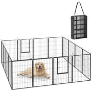 PawHut Dog Playpen, 16 Panels Dog Fence w/ Straps, 39" H, for Large Dogs
