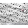 thumbnail image 3 of Soimoi Tissu Crêpe polyester Blanc Notes Imprimé Instrument de Musique Tissu au Mètre 52 Pouces de Large, 3 of 5