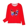 thumbnail image 4 of RXIRUCGD Chemises à Manches Longues pour Filles, Col Rond Mignon, Blouses Décontractées Élégantes (Rouge, Taille : 3 Ans), 4 of 5