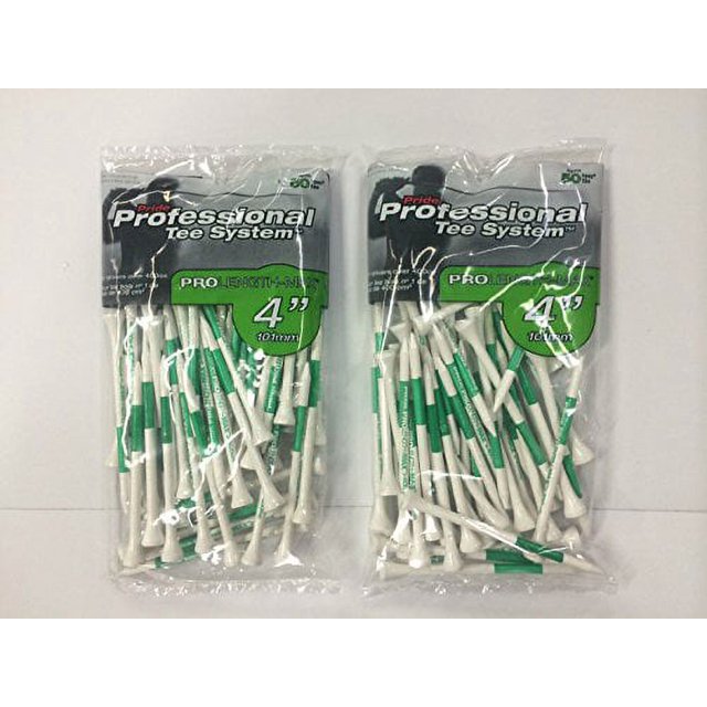 Pride Professional - Golf Pro Longueur Max - 4 Pouces, 50 Unités, Blanc/vert (Lot de 2)