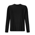 thumbnail image 3 of HAiming Men's Long Sleeve Shirts Casual Solid Color Round Neck Pullover Base Tops Plus Size Soft Pajamas Loungewear, 3 of 5