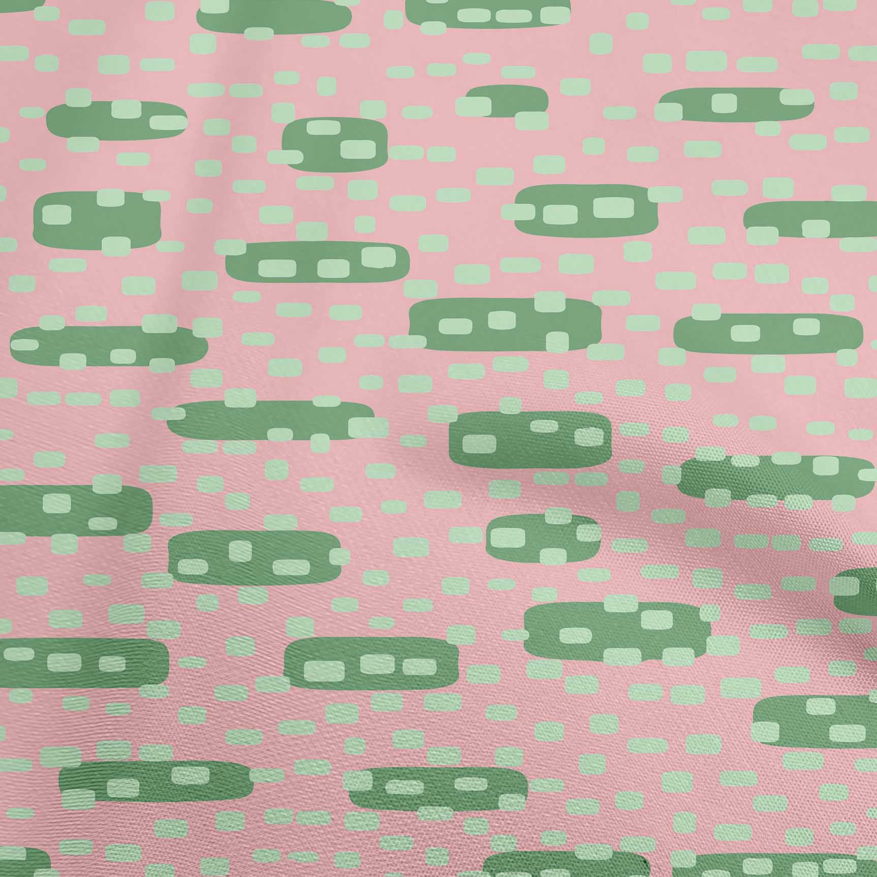 oneOone Cotton Silk Light Pink Fabric Geometric Rounded Rectangle Quilting Supplies Print Sewing Fabric By The Yard 42 Inch Wide