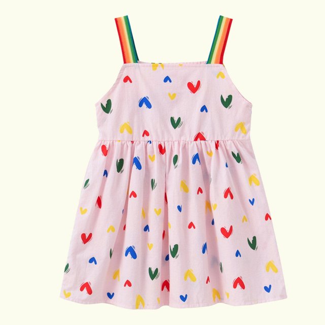 LOVZFMLL Tout-Petits Enfants Filles Filles Mode Mignon Sans Manches Imprimé Cœur Sucré Robe Nuisette