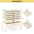 thumbnail image 3 of Costway 12-Drawer Rolling Storage Cart with 2 Sizes Plastic Drawers White, 3 of 10