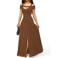 thumbnail image 1 of Gspmoly Robes pour Femmes, Printemps et Su Robe de Printemps et d'Été pour Femmes Nouvelle Aguichant Style Long Fille Épicée Haute Élasticité Couleur Unie Robe-Jupe pour Femmes Robes Formelles pour Femmes jusqu'à 65 % de Rabais, 1 of 3