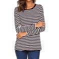 thumbnail image 1 of Ketyyh-chn99 T-Shirts Femmes Blouse Ample Confortable T-Shirt à Manches Longues Col Rond pour Femmes Noir,P, 1 of 5