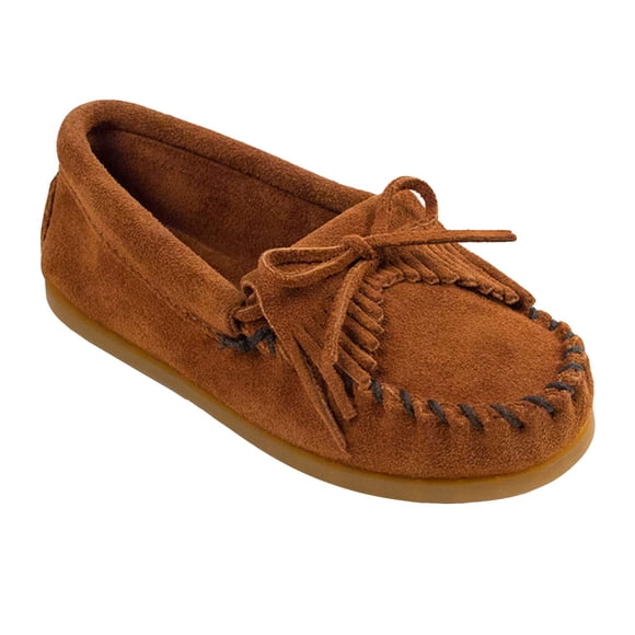 Minnetonka Kilty Moc (Toddler/Little Kid/Big Kid),Brown,4 M US Big Kid